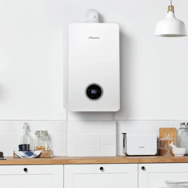 photo of a boiler installed in a residential setting